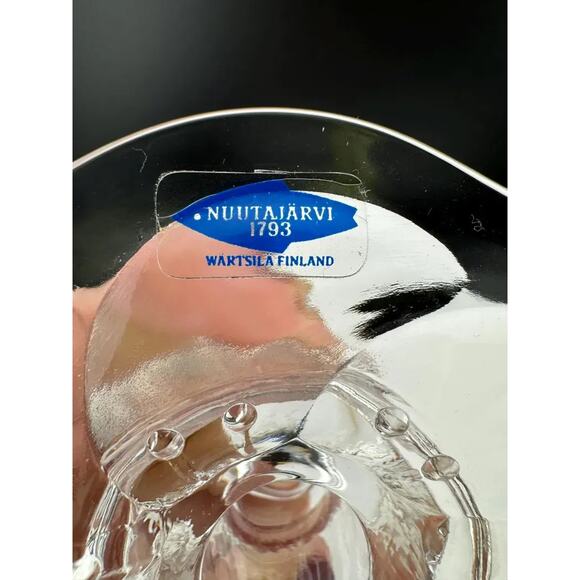 Vintage Nuutajarvi 1793 Wartsila Finland Water Lily Candlestick Holder - Picture 4 of 6